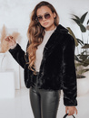 Płaszcz damski futerkowy GLAMFLUFFY krótki czarny Dstreet TY4985