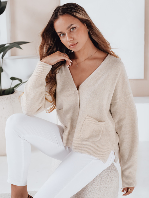 Damski kardigan SORELIE ecru Dstreet MY2510