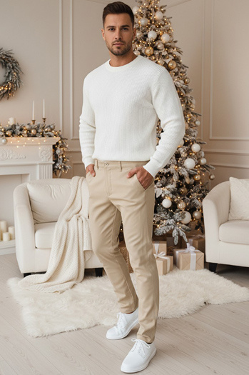 Spodnie męskie beżowe Dstreet UX4410z