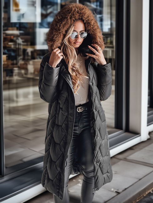 Kurtka damska pikowana długa WINTERACT czarna Dstreet TY4778