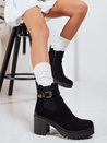 Botki damskie zamszowe na obcasie czarne Dstreet ZY1215