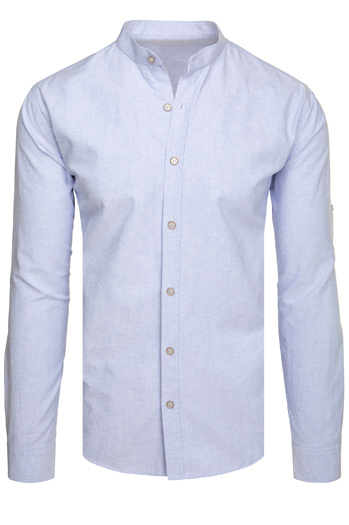 Koszula męska slim ze stójką z długim rękawem błękitna Dstreet DX2662