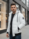 Kurtka męska zimowa pikowan z kapturem biała Dstreet TX5096