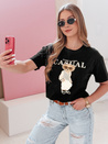 T-shirt damski z misiem MISTREET czarny Dstreet RY2873
