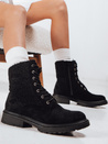 Botki damskie zamszowe sznurowane czarne Dstreet ZY1231