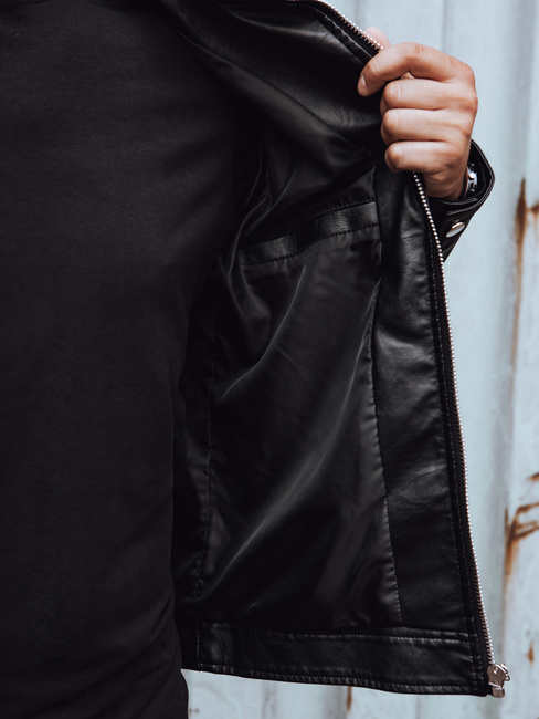 Kurtka męska przejściowa skórzana czarna Dstreet TX4731