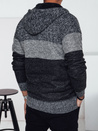Sweter męski ocieplany z kapturem szary Dstreet WX2274