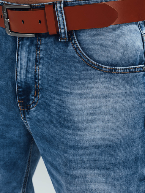 Spodenki męskie jeansowe niebieskie z paskiem Dstreet SX2558