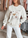Bluza damska oversize z sercami PINKNOTE szara Dstreet BY1501
