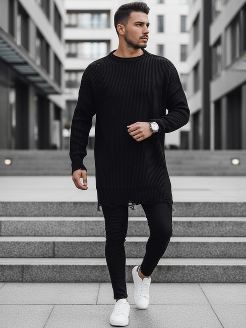 Sweter męski czarny Dstreet WX1962