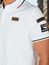 Koszulka męska polo z naszywkami biała Dstreet PX0635