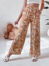 Spodnie damskie materiałowe wide leg TROPICAL SUN kamelowe Dstreet UY2633