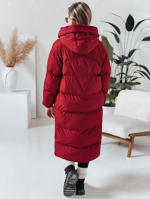 Kurtka damska zimowa długa pikowana COZYSEASON bordowa Dstreet TY4955