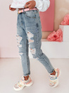 Spodnie damskie jeansowe mom fit z dziurami MOMVIBE niebieskie Dstreet UY2459