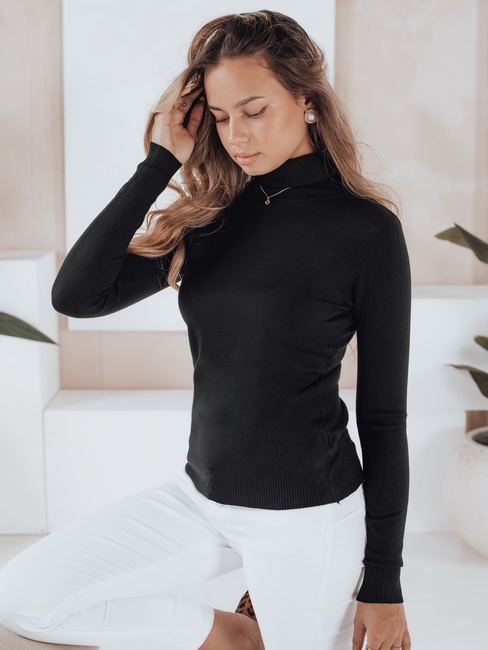 Damski sweter z golfem VANORIA czarny Dstreet MY2488