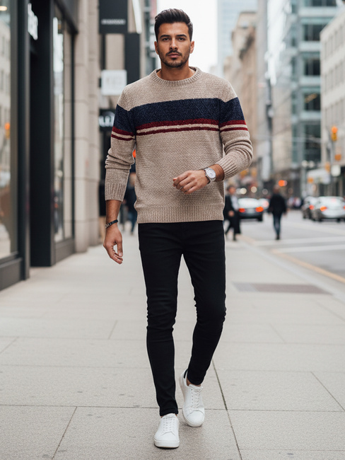 Sweter męski brązowy Dstreet WX2243z