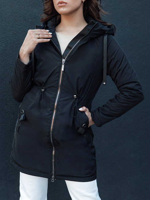 Kurtka przejściowa damska parka z kapturem GROLIN czarna Dstreet TY4413