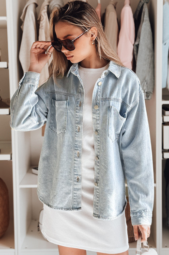 Kurtka damska jeansowa oversize BLUEDIVA niebieska Dstreet TY4900
