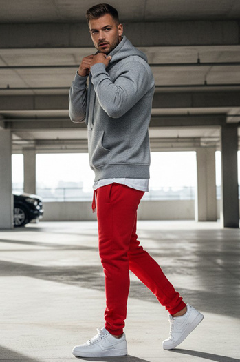 Spodnie męskie dresowe czerwone Dstreet UX2711