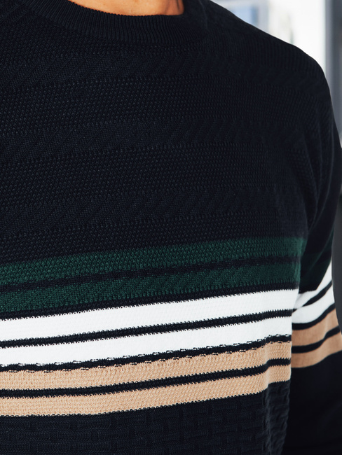 Sweter męski w paski granatowy Dstreet WX2323