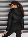 Kurtka damska krótka zimowa z kapturem czarna Dstreet TY5416