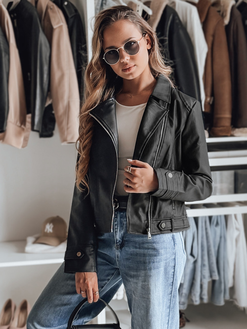 Kurtka skórzana damska ramoneska DARKGLORY czarna Dstreet TY4963