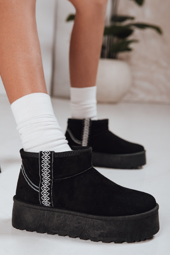 Śniegowce damskie zamszowe czarne Dstreet ZY1297