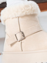 Śniegowce damskie zamszowe z futerkiem beżowe Dstreet ZY1252