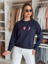 Bluza damska oversize z haftem SOFTRUS granatowa Dstreet BY1410