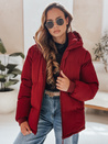 Kurtka damska MISSFROST pikowana z kapturem bordowa Dstreet TY4960