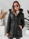 Kurtka zimowa damska pikowana z kapturem czarna Dstreet TY5089