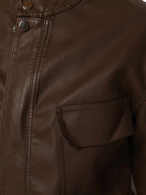 Kurtka damska skórzana brązowa Dstreet TY5540