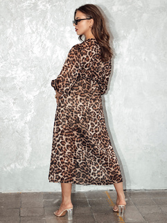 Sukienka damska one size LEOPRINTI midi w panterkę Dstreet EY2548_5