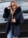 Kurtka damska zimowa parka z futerkiem CHARMFUR granatowa Dstreet TY5132