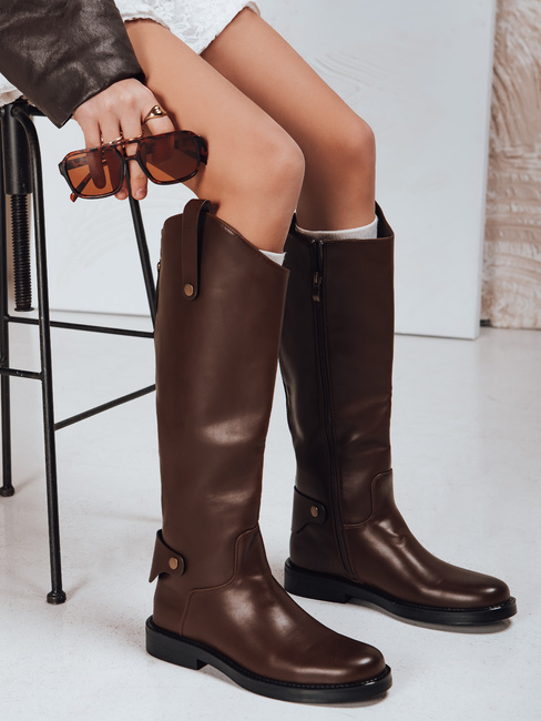 Kozaki damskie brązowe Dstreet ZY1329