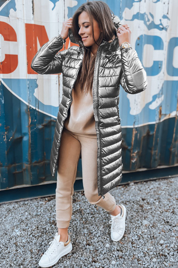 Kurtka zimowa damska pikowana LESSI srebrna Dstreet TY5519