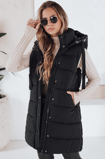 Kamizelka damska pikowana TOLIS czarna Dstreet TY3297