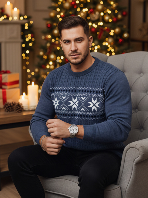 Sweter męski niebieski Dstreet WX2279z