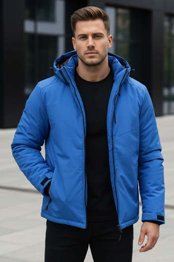 Kurtka męska zimowa z kapturem niebieska Dstreet TX5120