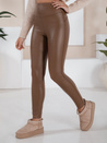 Legginsy damskie woskowane JEWELS jasnobrązowe Dstreet UY1703
