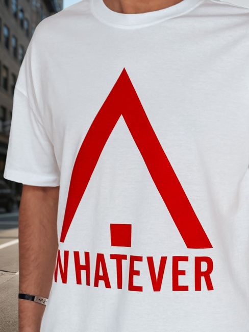 T-shirt męski z nadrukiem biały Dstreet RX5665