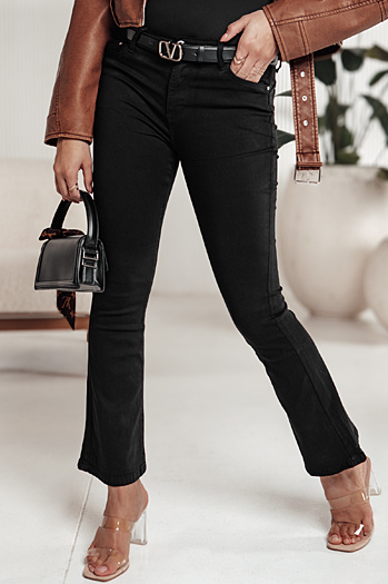 Spodnie jeansowe damskie FREEREX typu bootcut czarne Dstreet UY2225