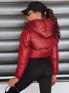 Kurtka damska krótka zimowa z kapturem bordowa Dstreet TY5414