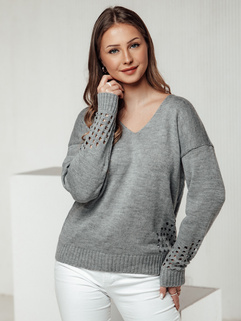 Sweter damski SOFTARE jasnoszary Dstreet MY2398_1