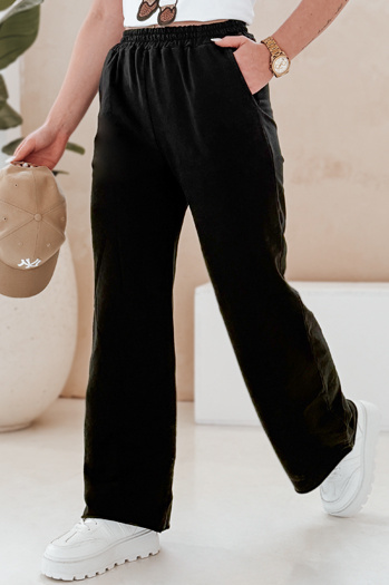 Spodnie damskie dresowe wide leg DRESLINA czarne Dstreet UY2692