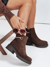Botki damskie zamszowe brązowe Dstreet ZY1085