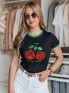 T-shirt damski z cekinami ROSAWIS czarny Dstreet RY2846