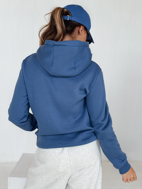 Bluza damska BASIC z kapturem niebieski BY1395