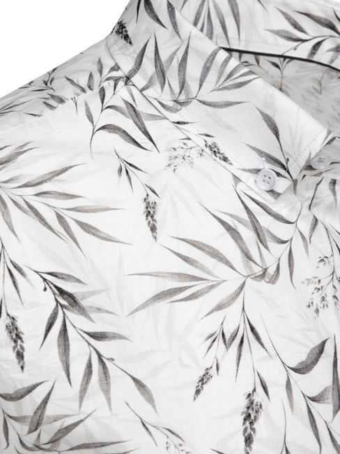 Koszula męska w liście biała Dstreet DX2638