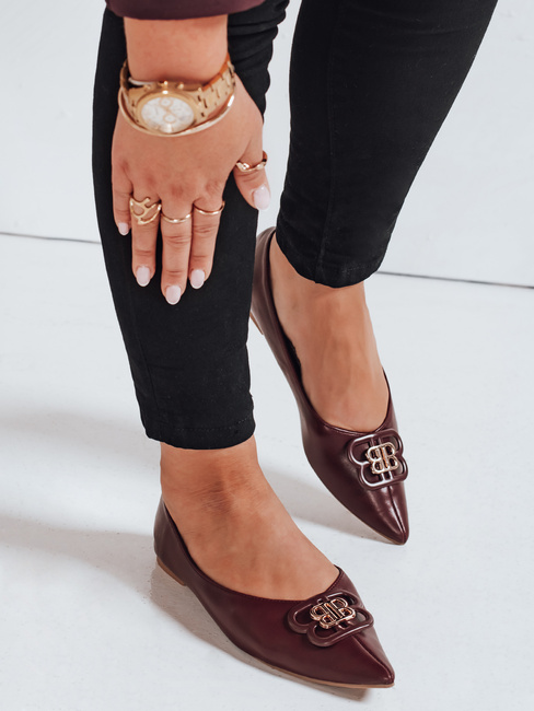 Baleriny damskie bordowe Dstreet ZY1060